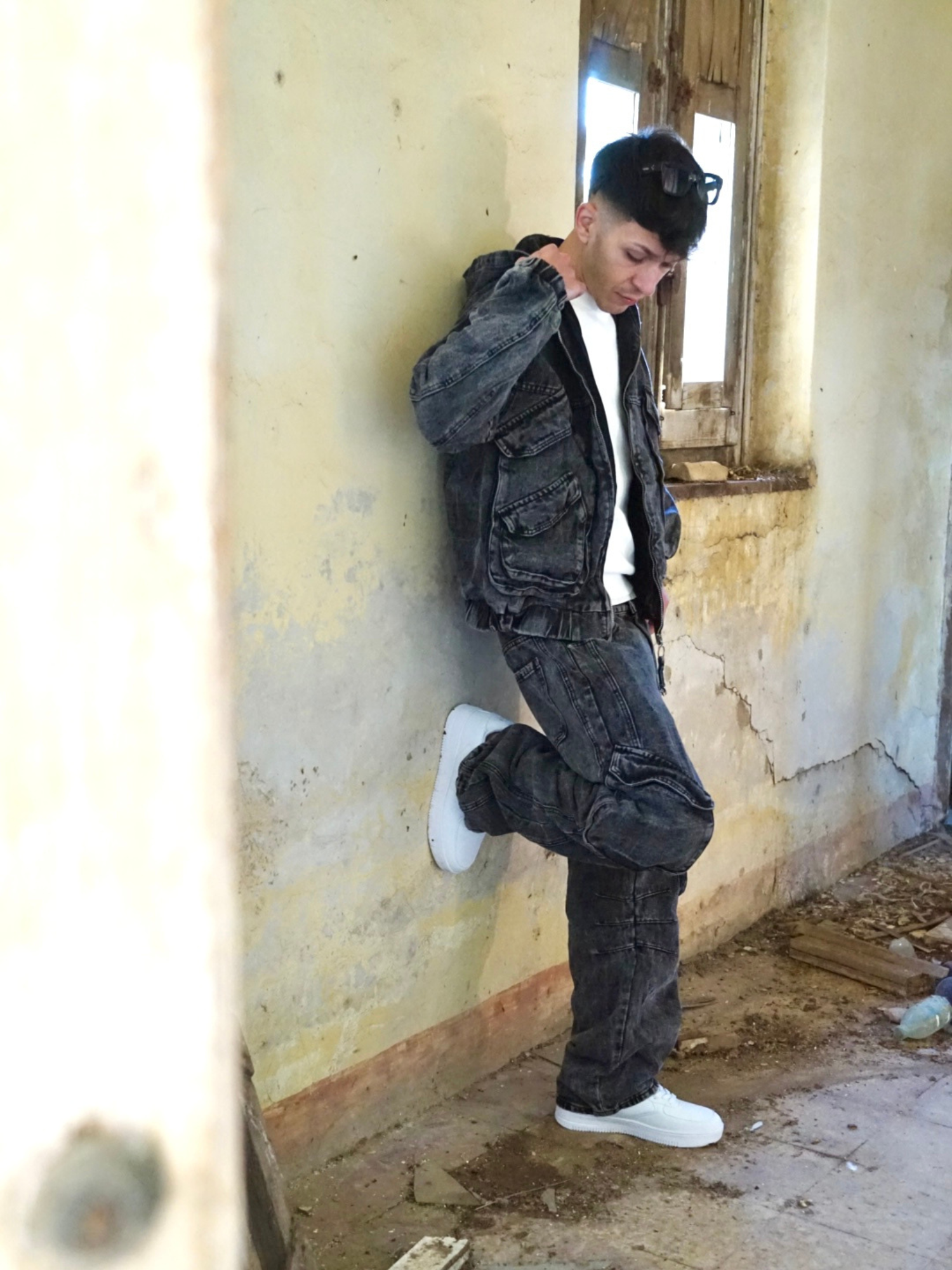 Coordinato Uomo Grigio Denim – Completo Streetwear Arte Uomo