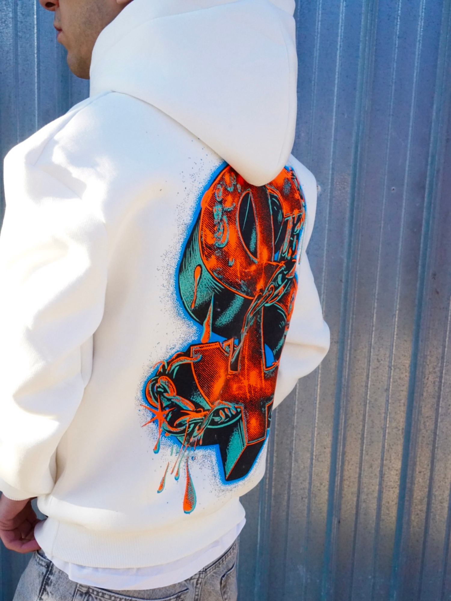 Felpa con Cappuccio White "I'm Rich" Arte Uomo