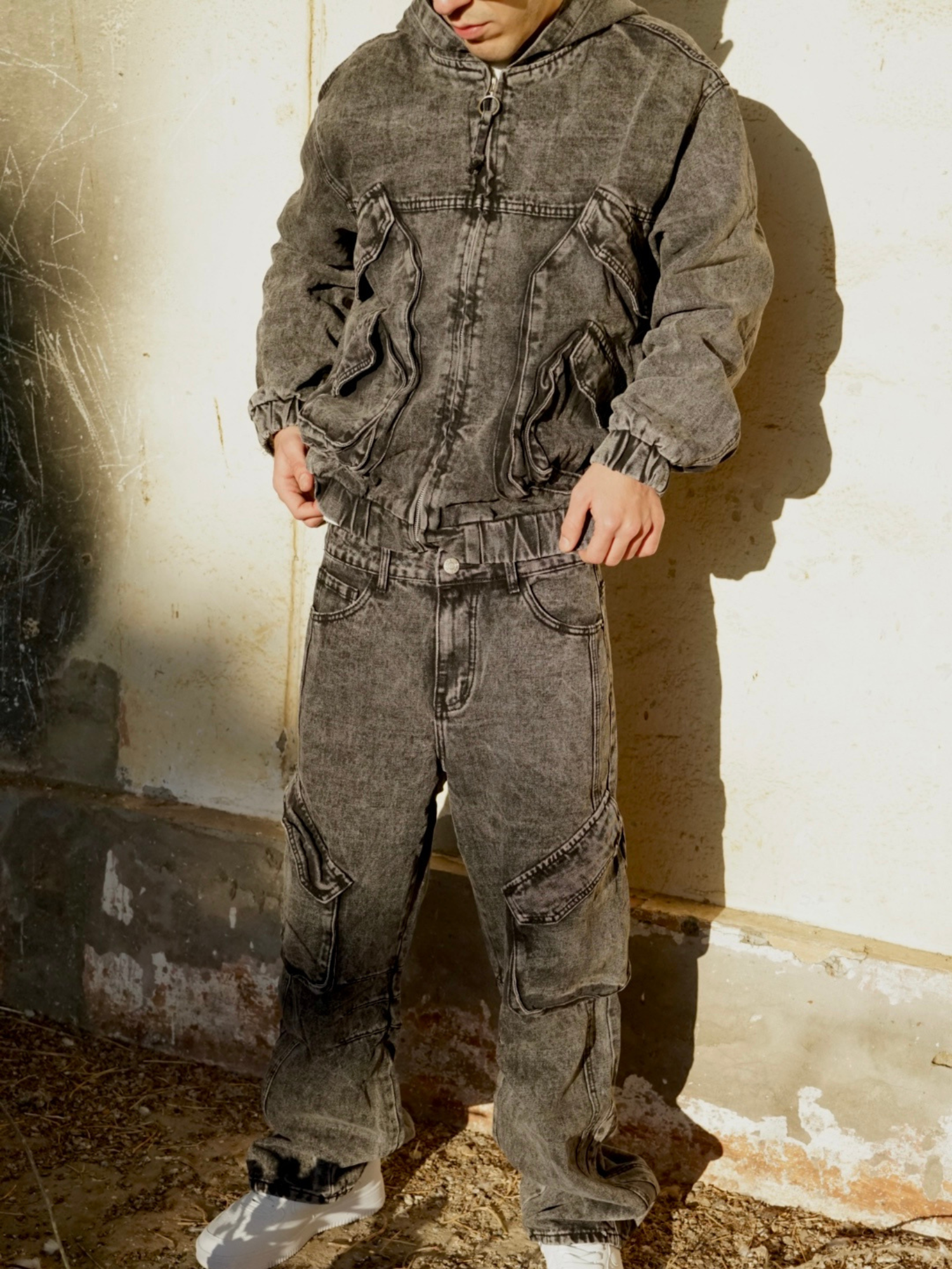 Giacca Jeans Uomo Grigia – Modello Streetwear Arte Uomo