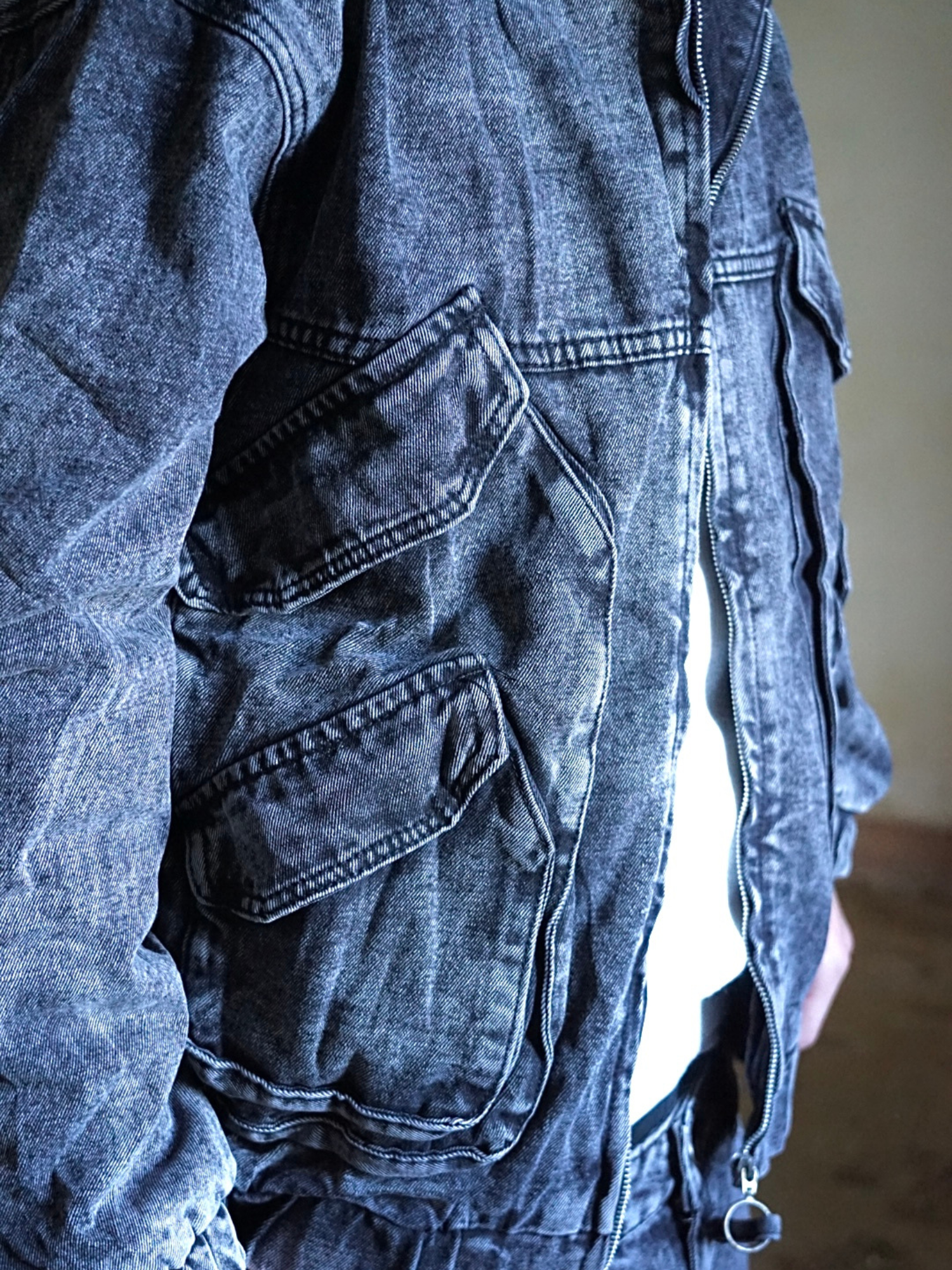 Giacca Jeans Uomo Grigia – Modello Streetwear Arte Uomo