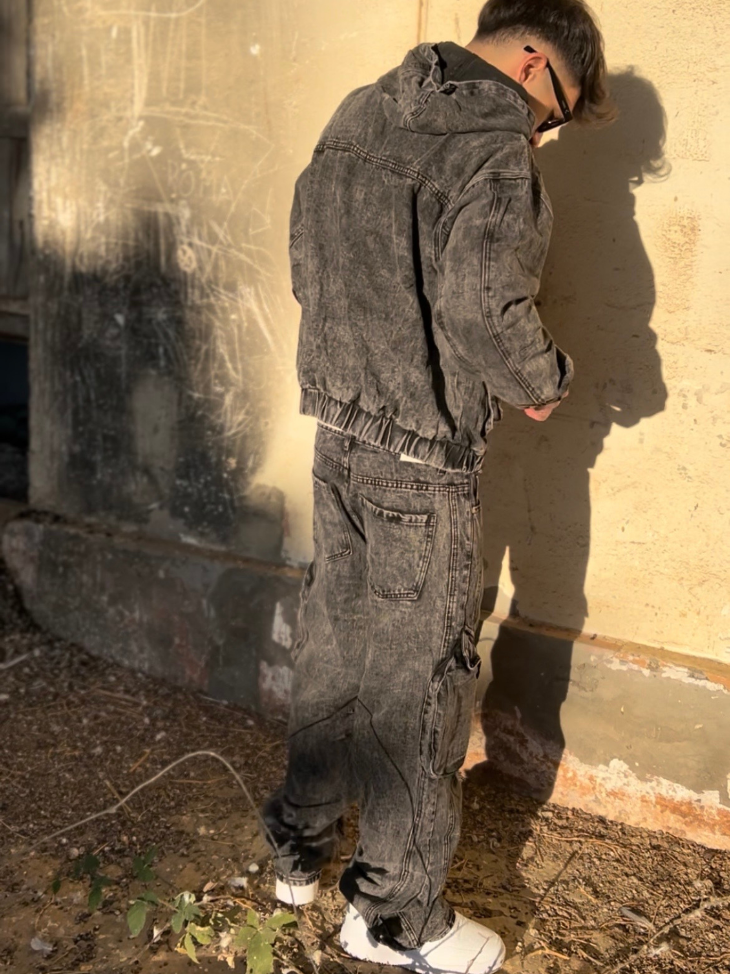 Giacca Jeans Uomo Grigia – Modello Streetwear Arte Uomo