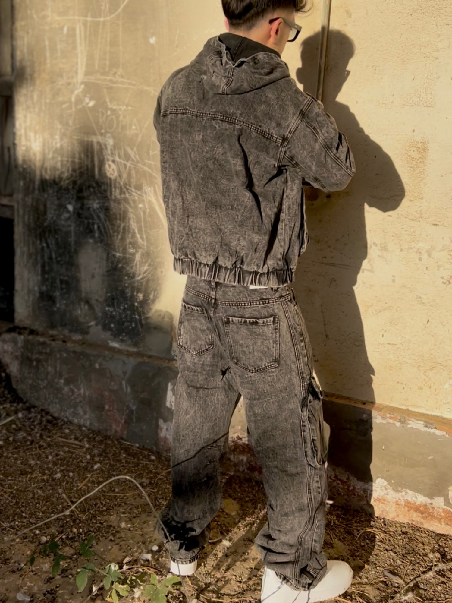 Giacca Jeans Uomo Grigia – Modello Streetwear Arte Uomo