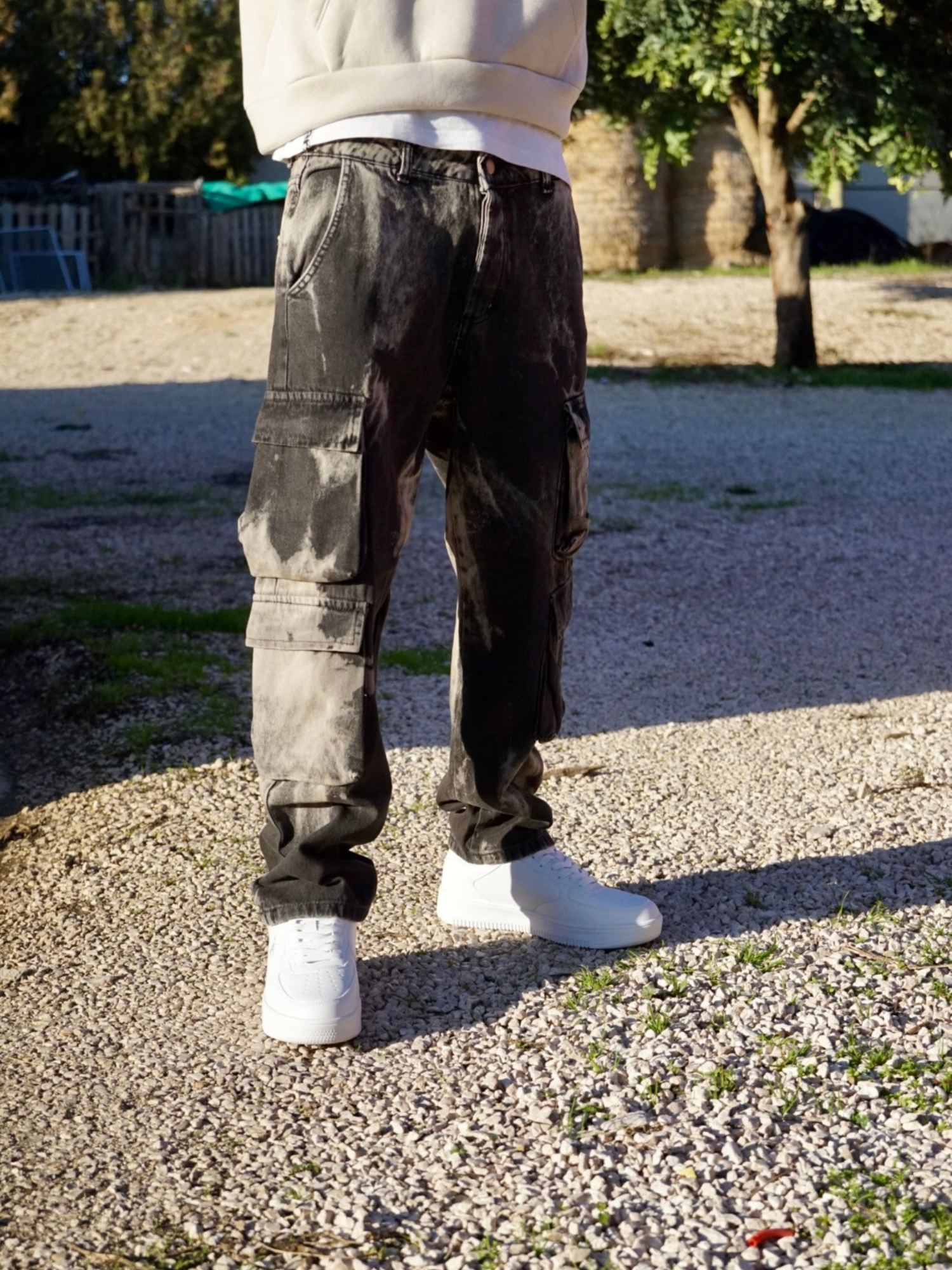 Pantalone Cargo Uomo Sabbia – Modello Slavato Streetwear