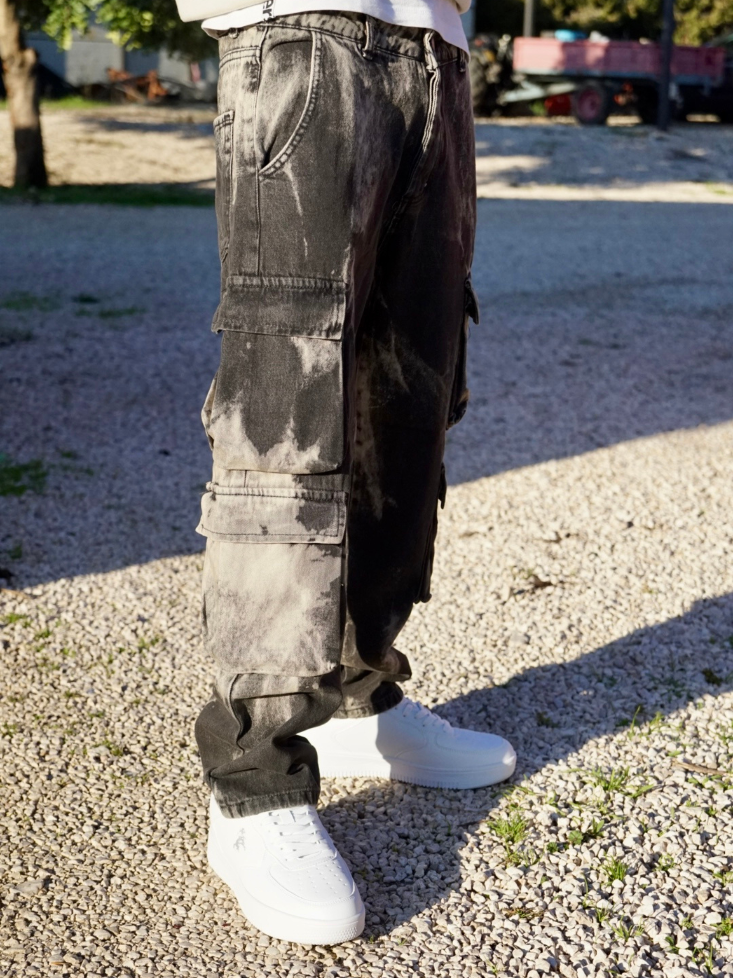 Pantalone Cargo Uomo Sabbia – Modello Slavato Streetwear