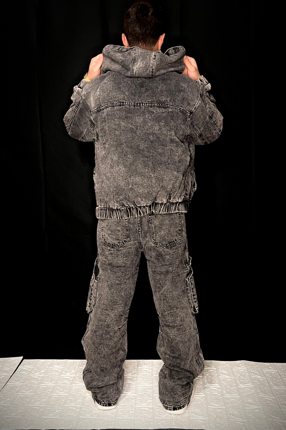 Coordinato Uomo Grigio Denim – Completo Streetwear Arte Uomo