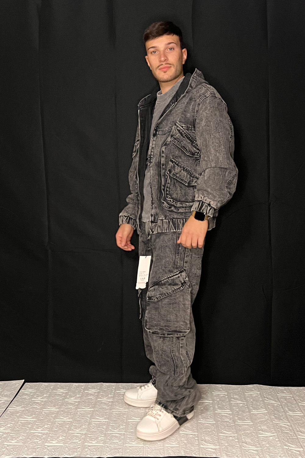 Giacca Jeans Uomo Grigia – Modello Streetwear Arte Uomo