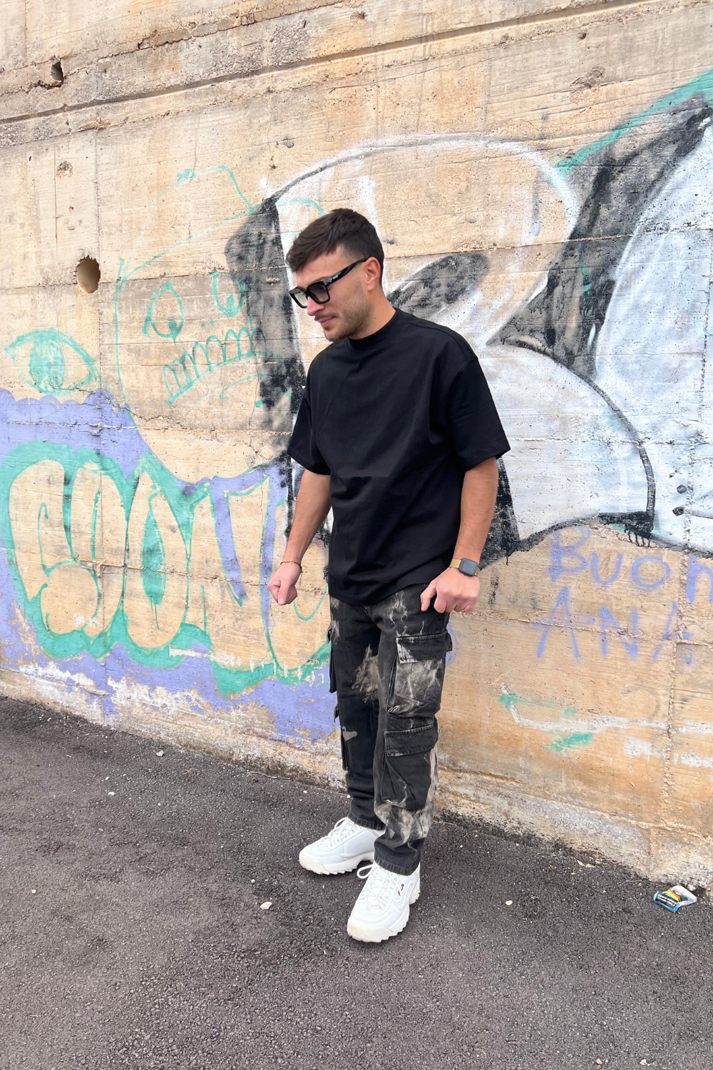 Pantalone Cargo Uomo Sabbia – Modello Slavato Streetwear