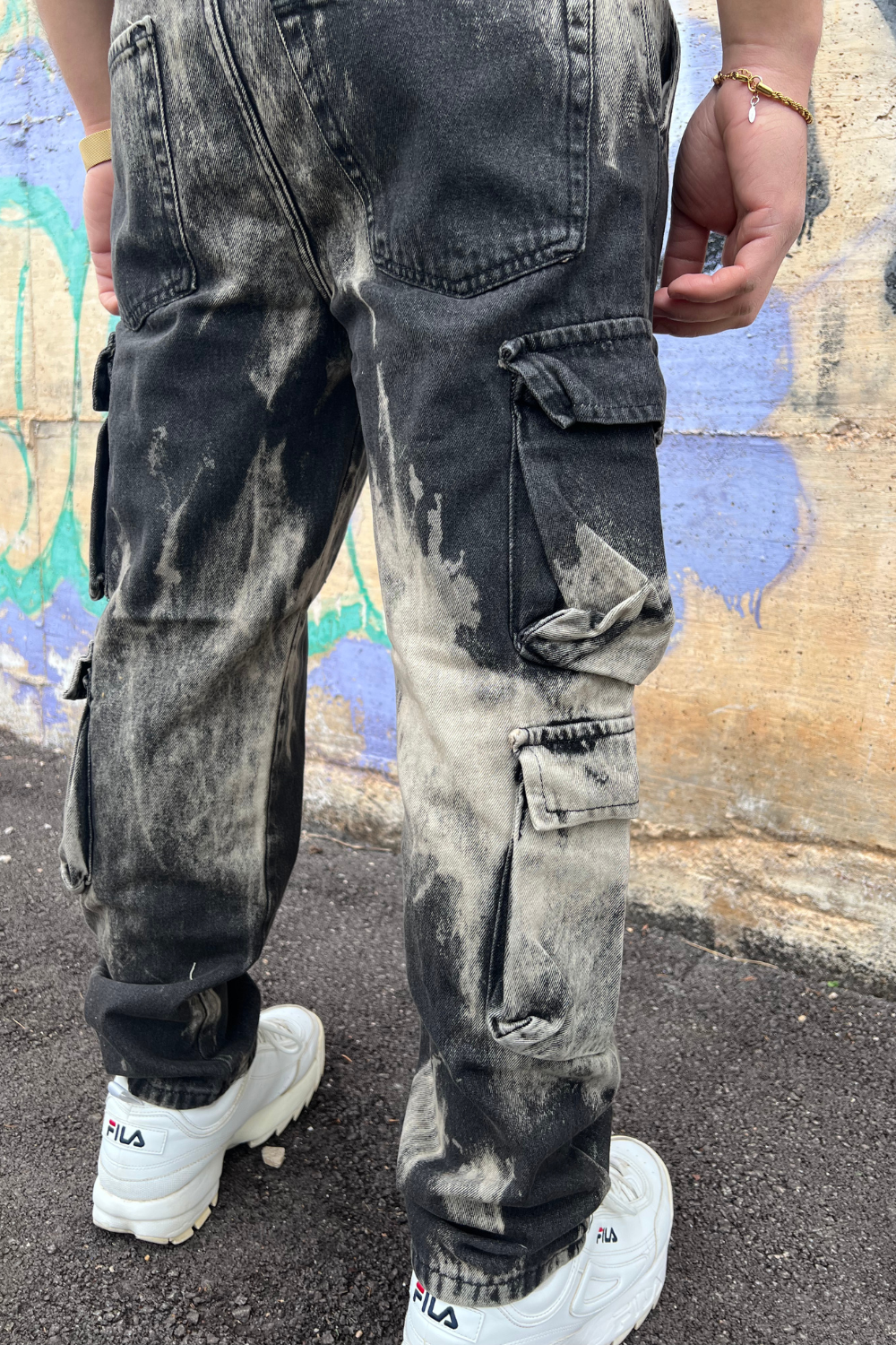 Pantalone Cargo Uomo Sabbia – Modello Slavato Streetwear