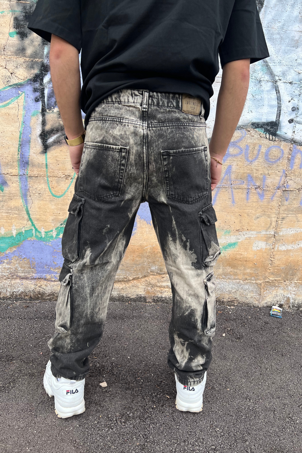 Pantalone Cargo Uomo Sabbia – Modello Slavato Streetwear