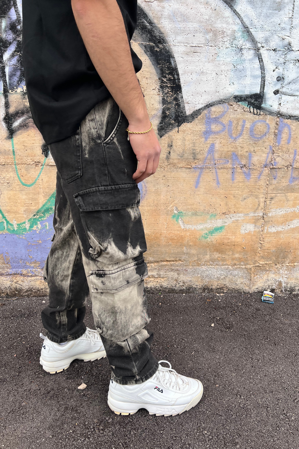 Pantalone Cargo Uomo Sabbia – Modello Slavato Streetwear
