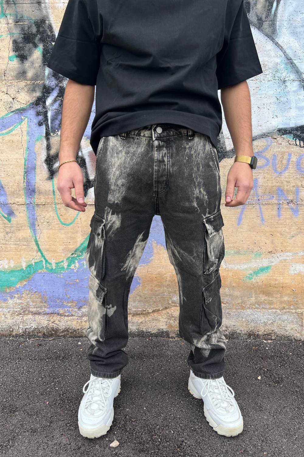 Pantalone Cargo Uomo Sabbia – Modello Slavato Streetwear