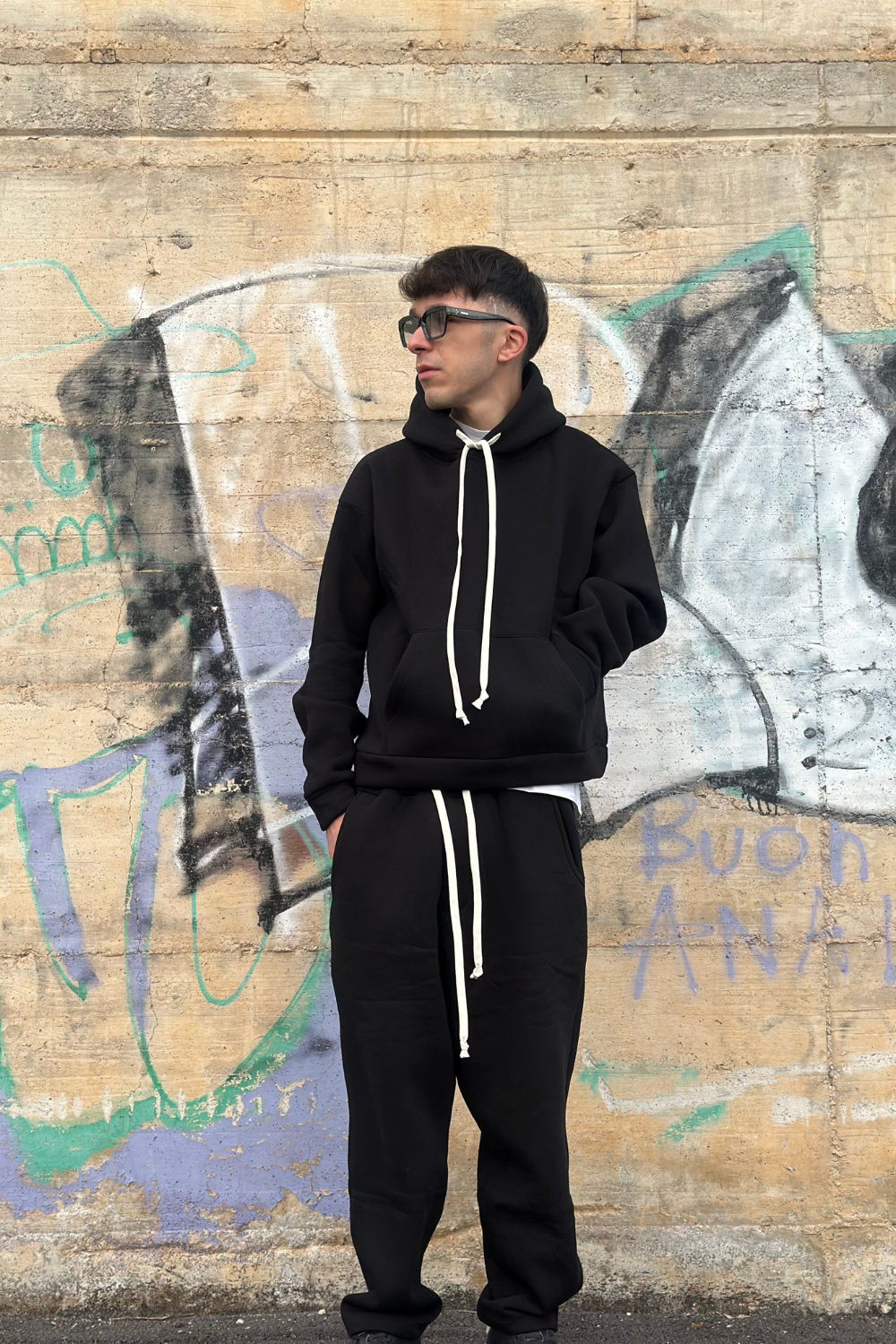 Tuta Nera Uomo – Tracksuit Streetwear Arte Uomo