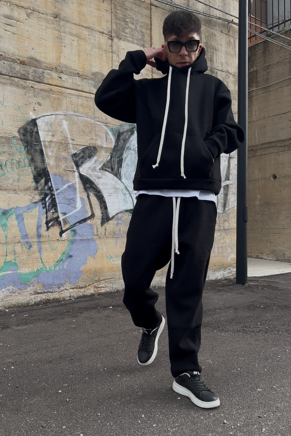 Tuta Nera Uomo – Tracksuit Streetwear Arte Uomo
