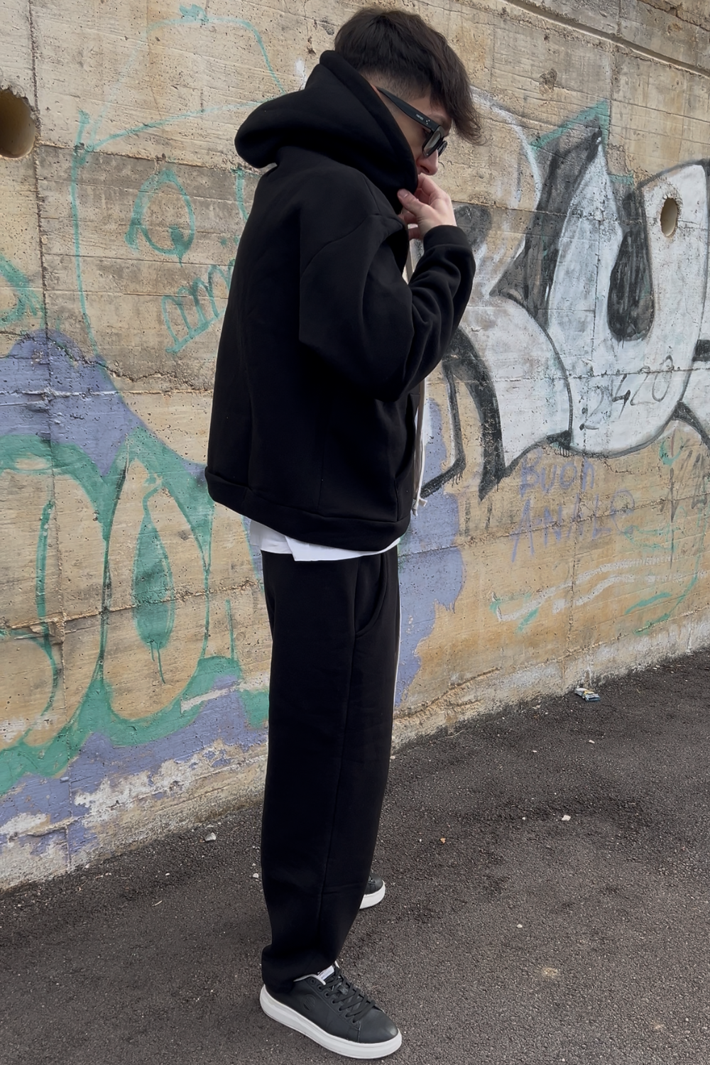 Tuta Nera Uomo – Tracksuit Streetwear Arte Uomo