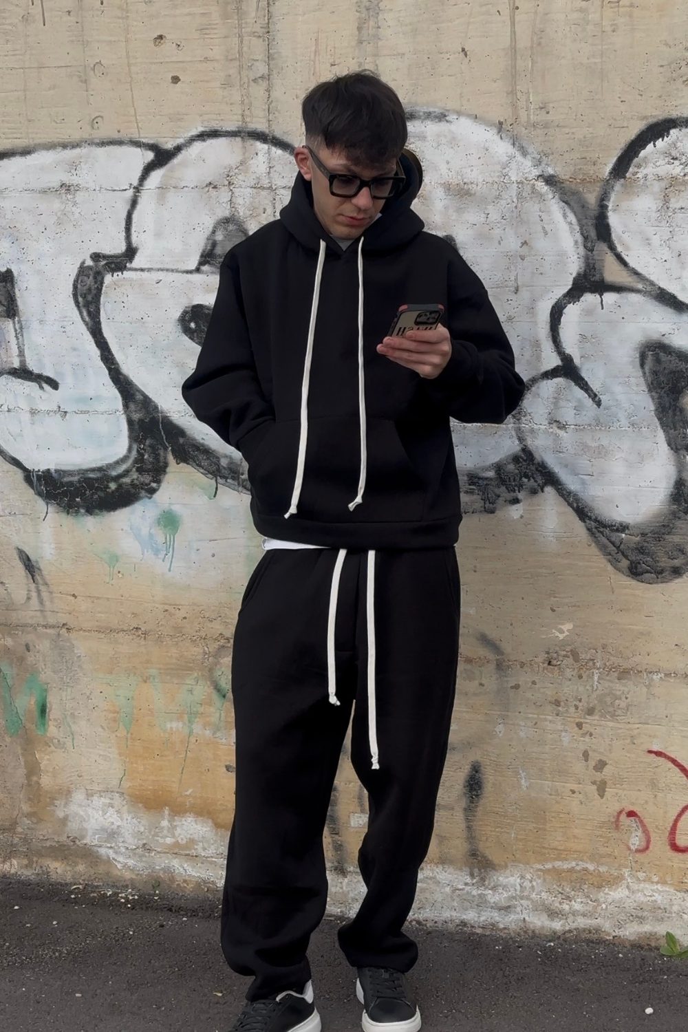 Tuta Nera Uomo – Tracksuit Streetwear Arte Uomo