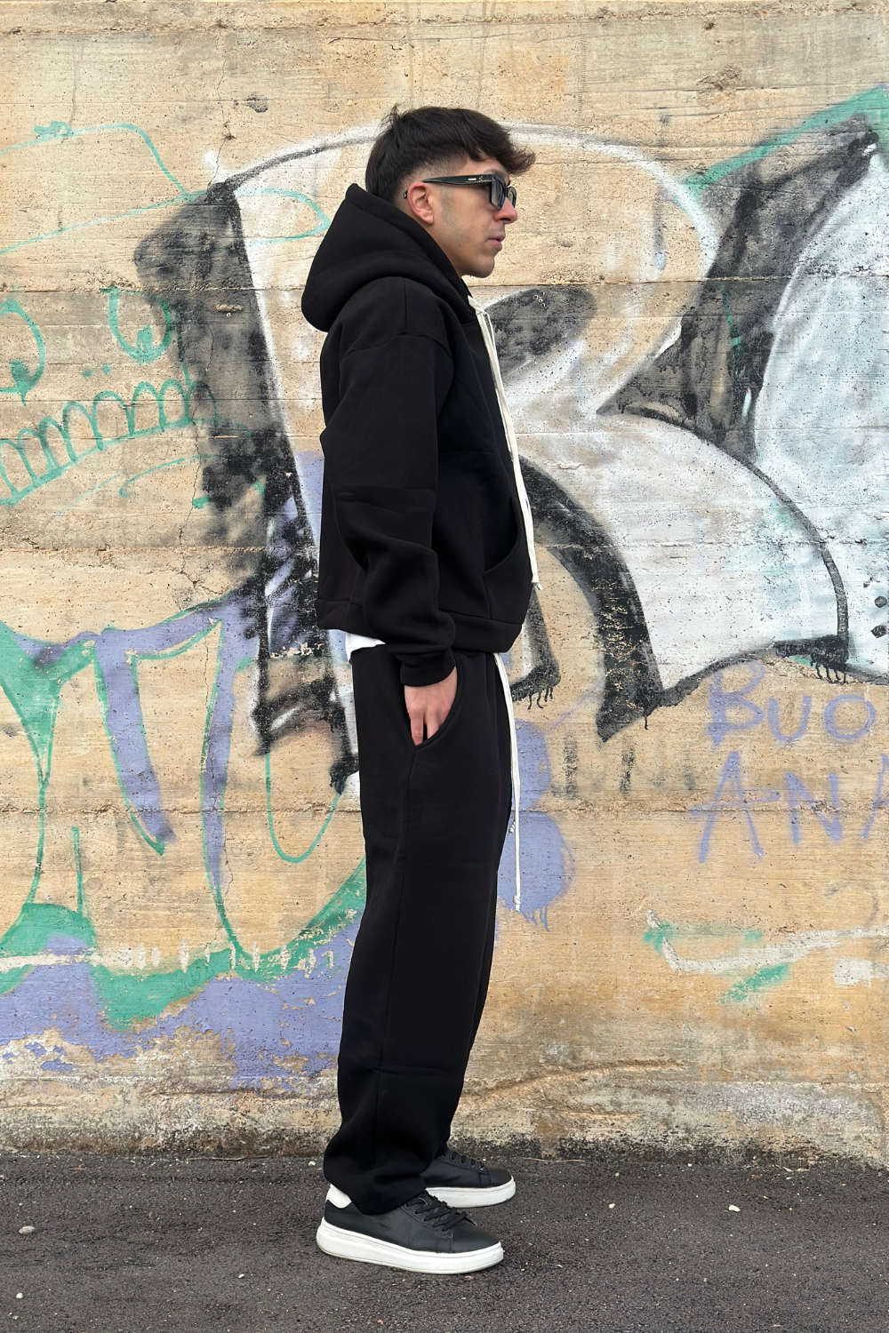 Tuta Nera Uomo – Tracksuit Streetwear Arte Uomo