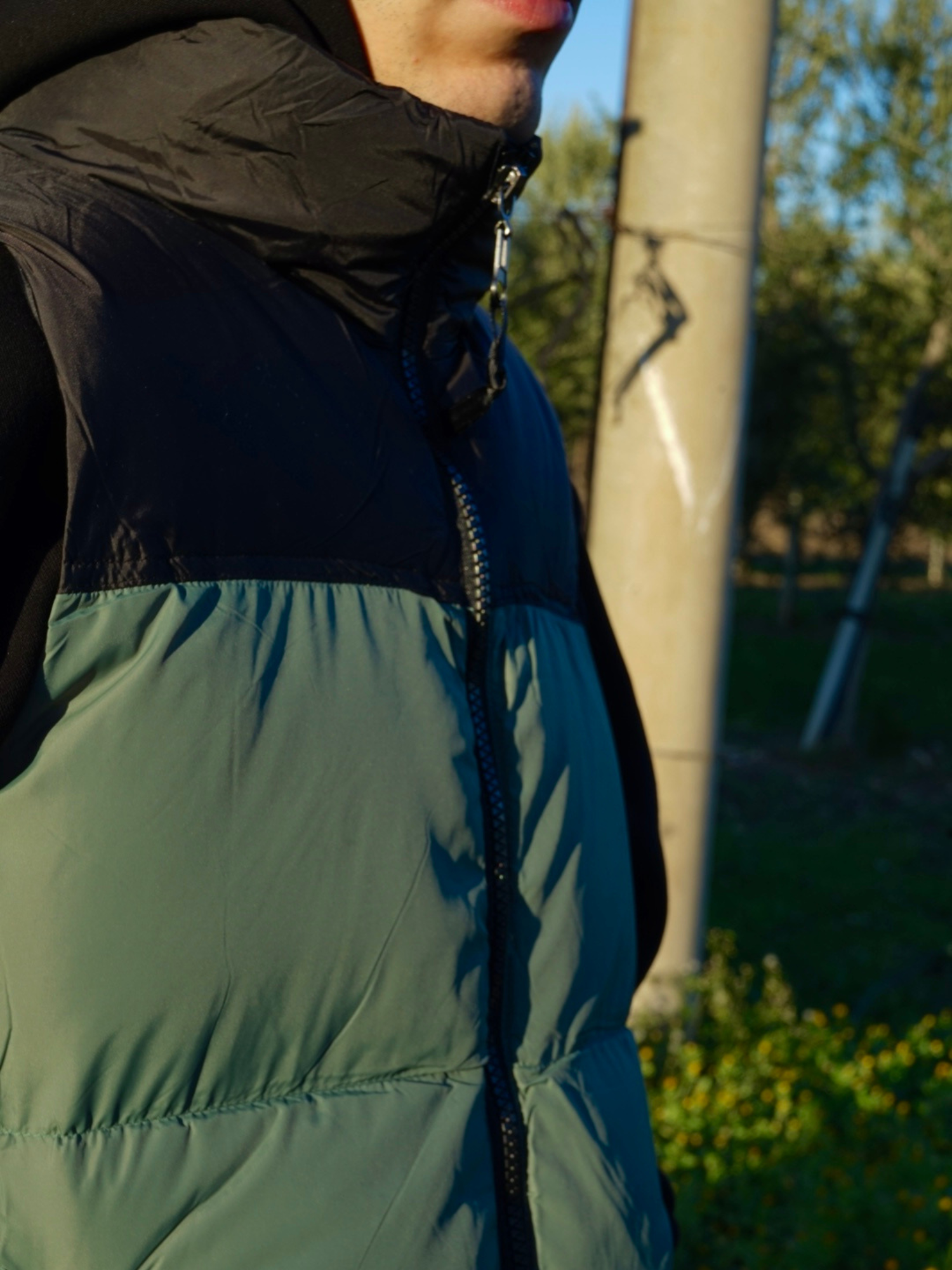 Gilet Uomo Imbottito Verde Streetwear Arte Uomo